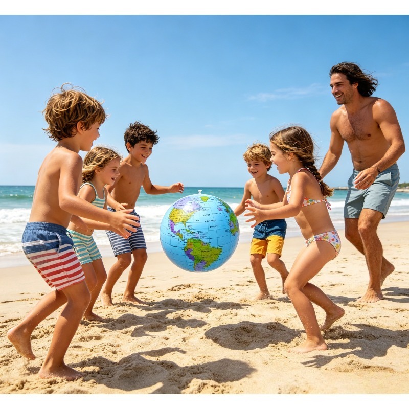 Educational Globe For Kids - 16 Inch 30cm Inflate Globe Beach