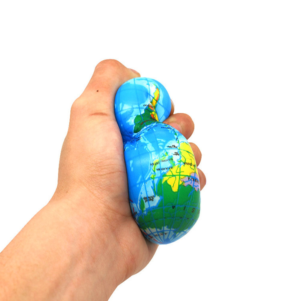 Educational Globe For Kids - 6 Pcs Stress Balls Kids Squeezing