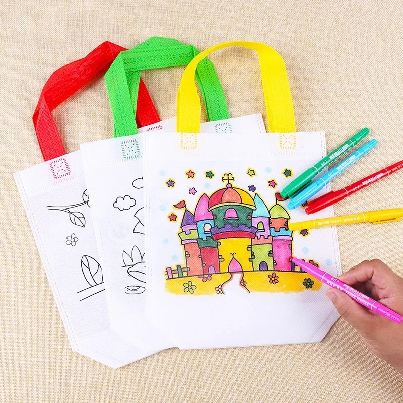 Kids Education Laptop - 1-10pcs Sets DIY Graffiti Bag with