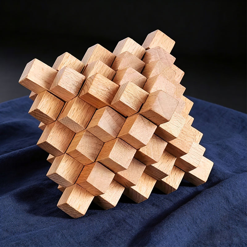 Brain Teaser Cube - Difficult LuBan Lock Pineapple Shaped Wooden