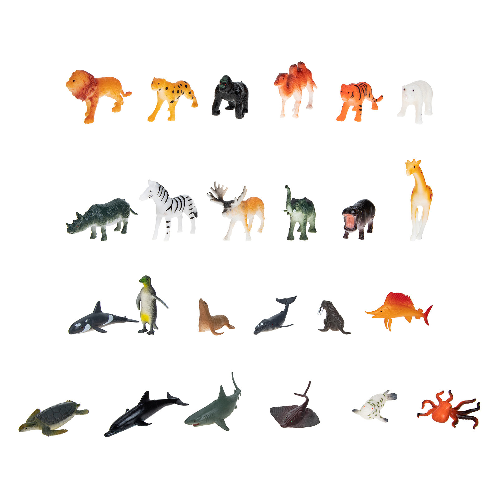 Kids Early Education Photos - 24Pcs Ocean Animals Plastic Simulation Set