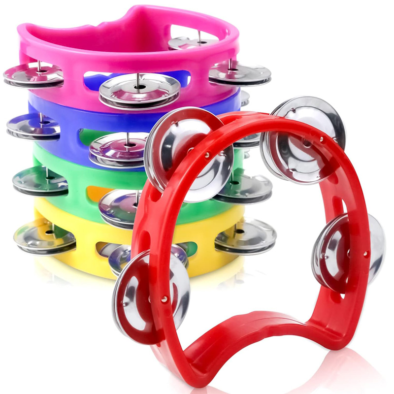 Kids Education Bell - 2PCS Plastic Hand Held Percussion Tambourine