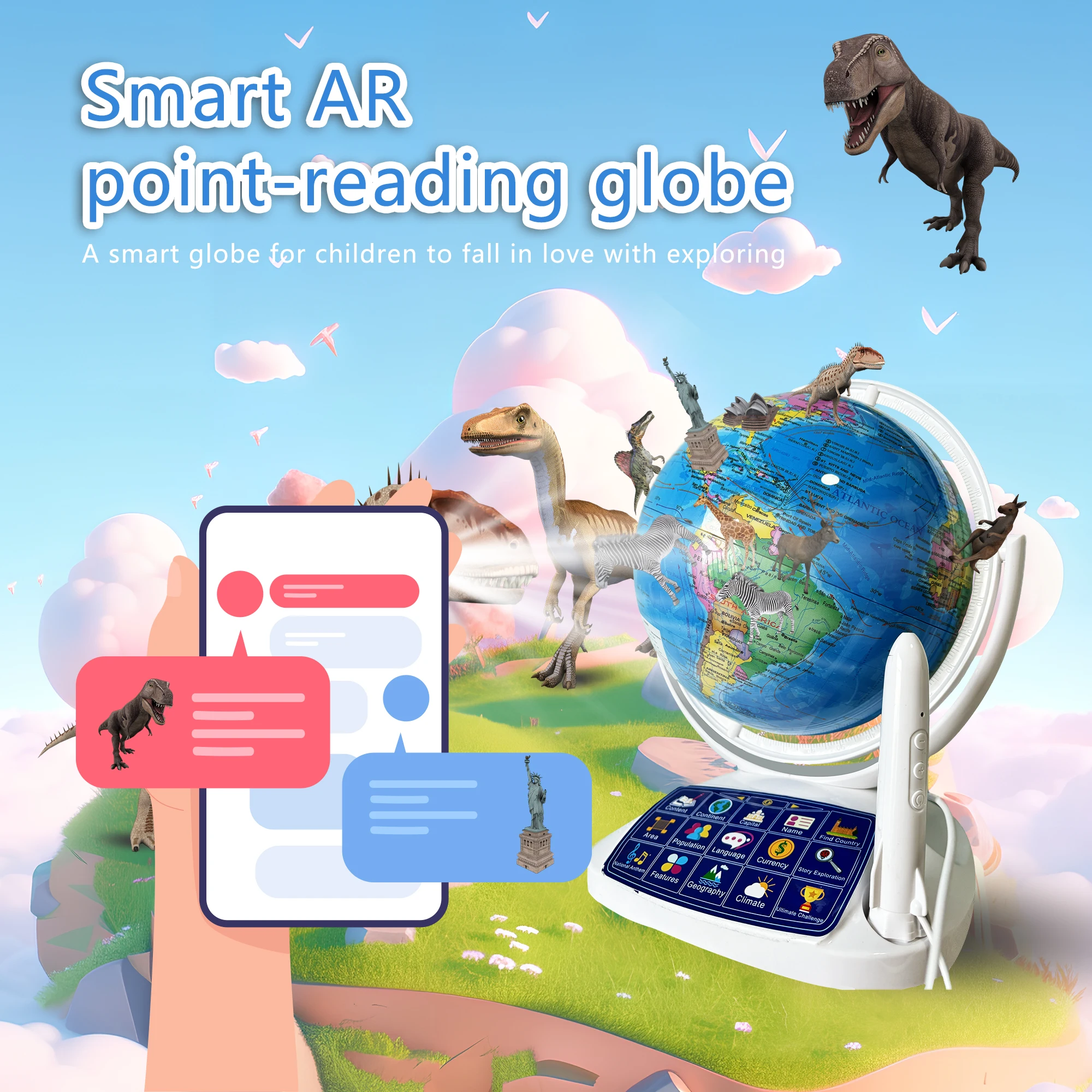 Educational Globe For Kids - AR Interactive Smart Globe Kids 3D