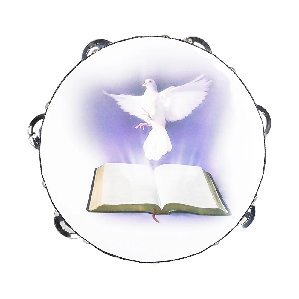 8 Inch Tambourine Peace Pigeon - Kids Education Bell ulasan dan harga