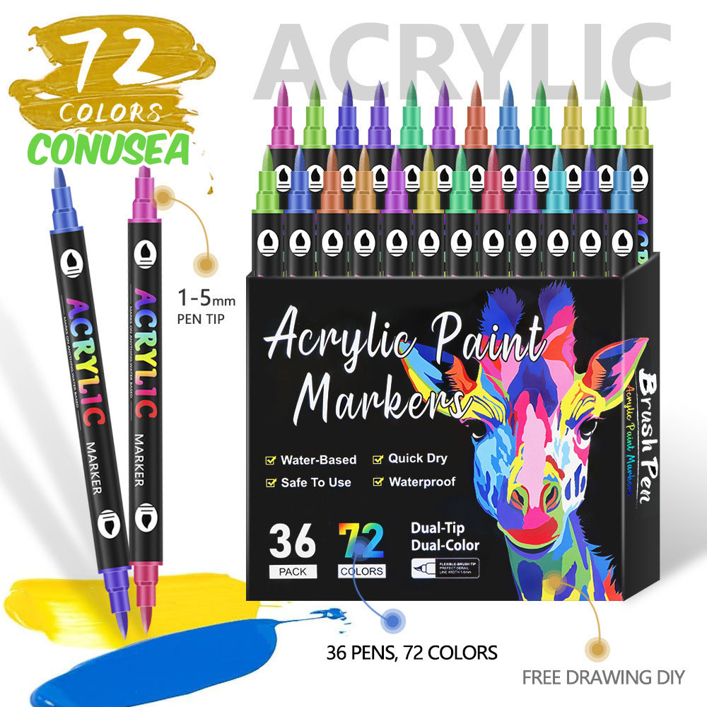 Acrylic Paint Markers Dual Tip - Kids Education Tips ulasan dan harga