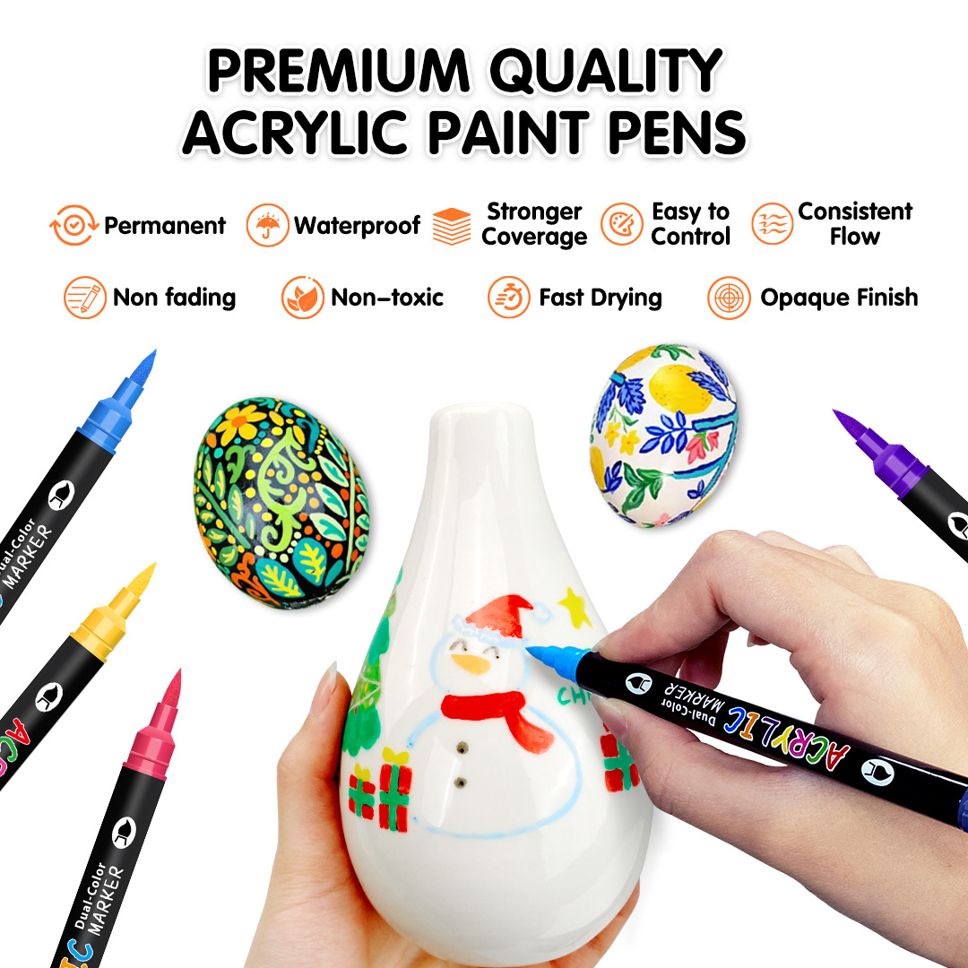 Acrylic Paint Markers Dual Tip - Kids Education Tips ulasan dan harga