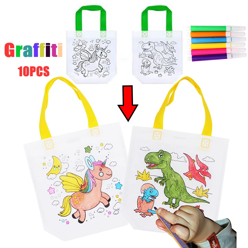1-10pcs Sets DIY Graffiti Bag  - Kids Education Laptop ulasan dan harga