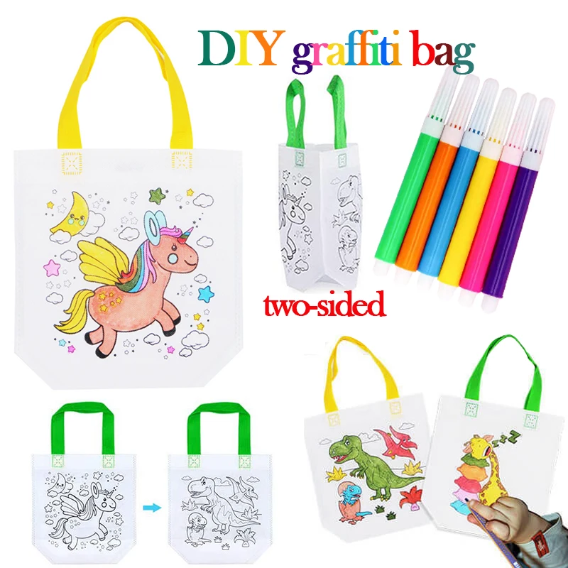 1-10pcs Sets DIY Graffiti Bag  - Kids Education Laptop ulasan dan harga