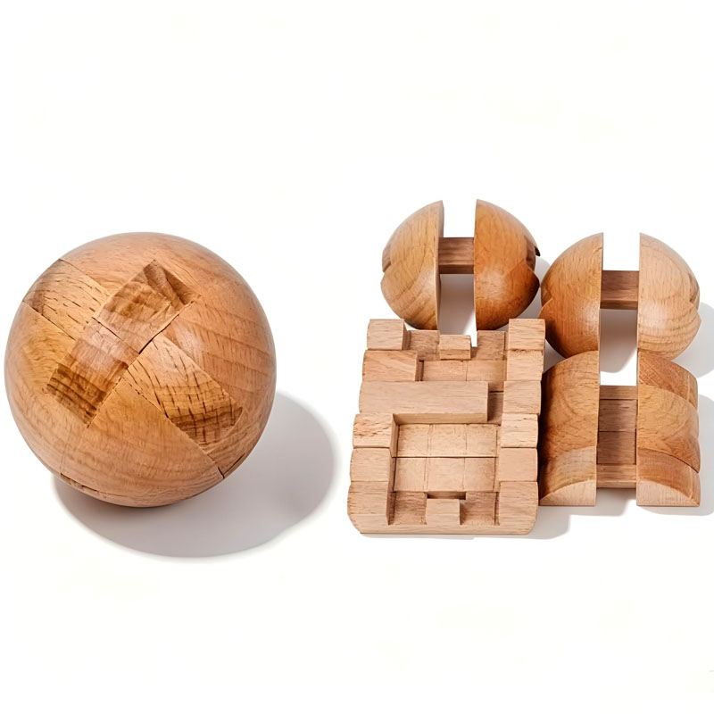 Classic Wooden Puzzle Ball Mag - Brain Teaser Cube ulasan dan harga