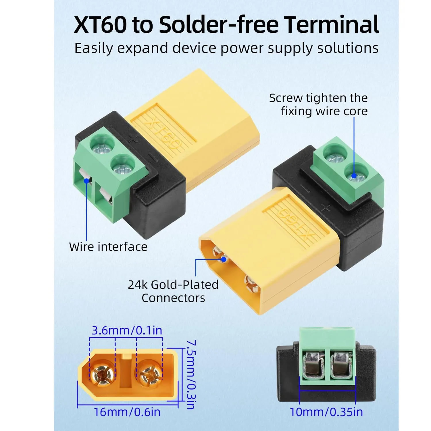 Solderless 2 Pin to XT60 Male  - Solar System Model ulasan dan harga