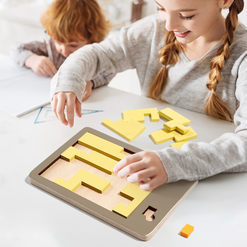 Wooden Geometric Puzzles Chall - Brain Teaser Cube ulasan dan harga