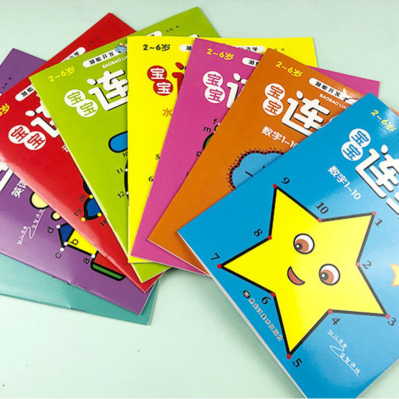 8Pcs Kids Connect the Dots Col - Kids Early Education Books ulasan dan harga